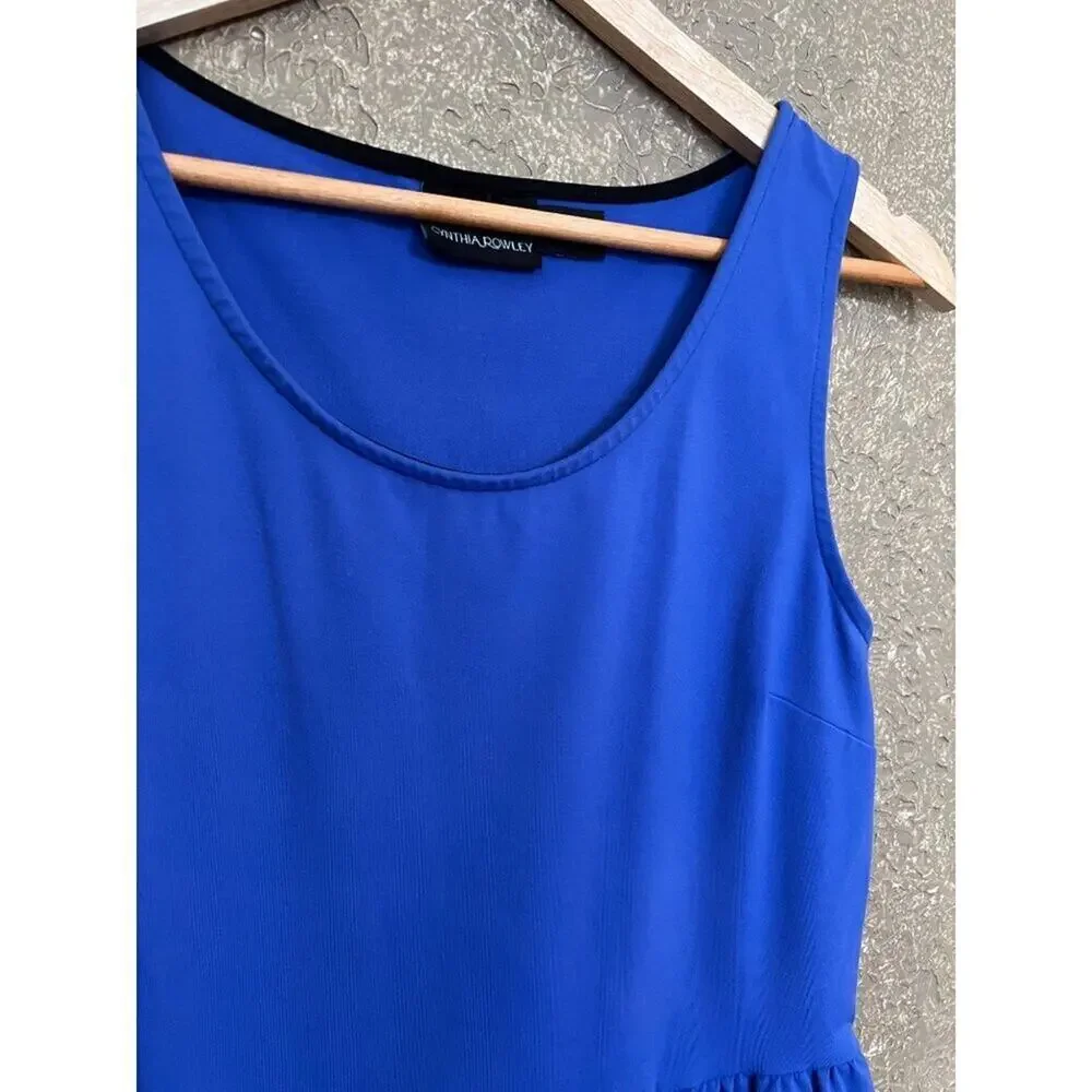 Cynthia Rowley Blue Dress Stripe Accent with Pockets Size M - Picture 3 of 7